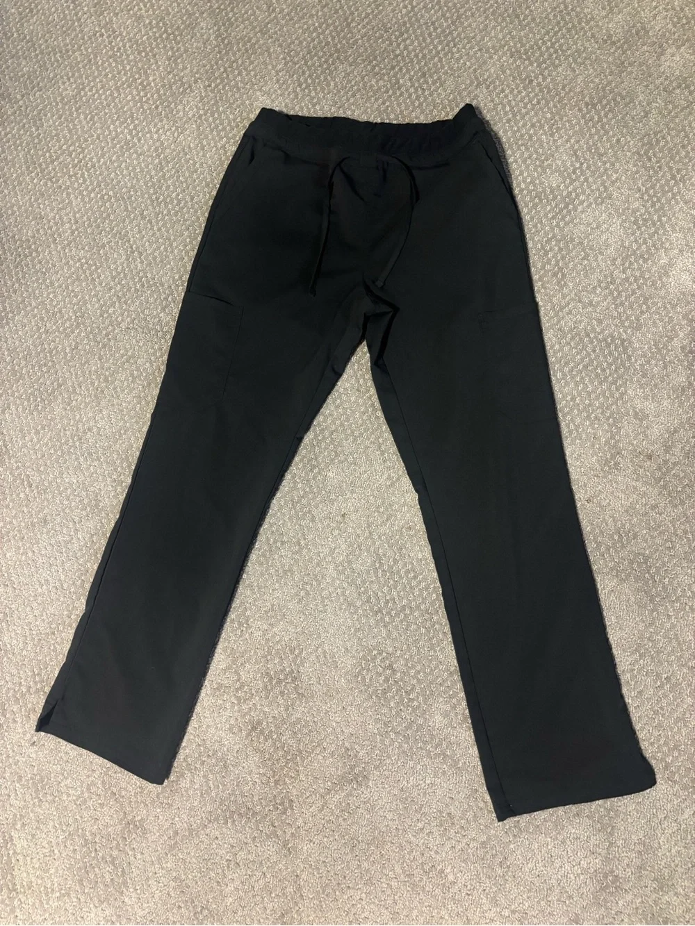 Men's Black Drawstring Jogger Pants with Side Pockets